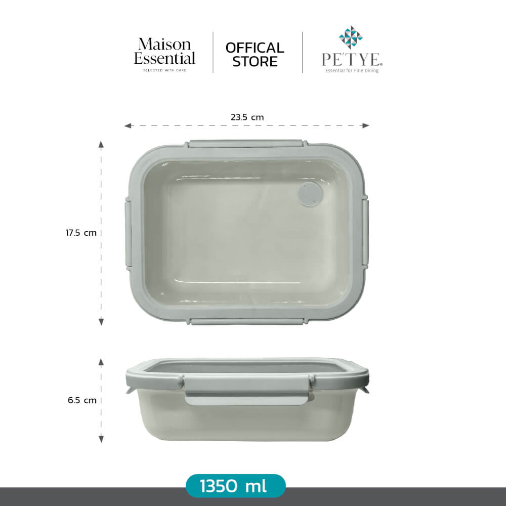 กล่องอาหาร เซรามิค PETYE รุ่น RC40 1.35 ลิตร สีเขียว